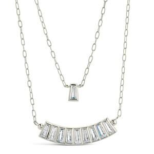 Lillian CZ Row & Charm Layered Necklace by Sterling Forever - NWT